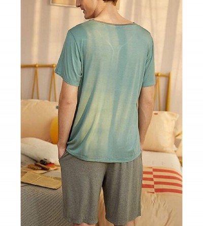 Sleep Sets Sleepwear Short Sleeve Comfy Knitted Short Sleepwear Pajama Set - 2 - CO19DZ3WNQO $25.53