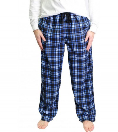 Sleep Bottoms Men's Microfleece Pajama Pant - Navy/Royal - C318Q0TUEKD $16.60