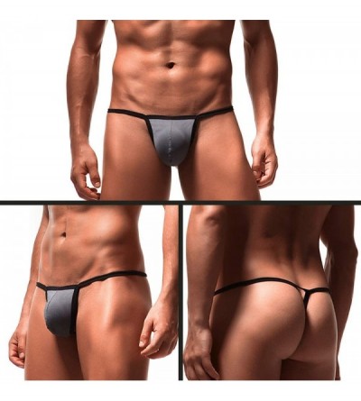 G-Strings & Thongs Mens Thong Underwear Breathable Mesh G-Strings Sexy Briefs Bikinis Low Rise T-Back Underwear - Astrings-4p...