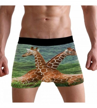 Boxer Briefs Giraffe Lover Boxer Briefs Men's Underwear Boys Stretch Breathable Low Rise Trunks - Giraffe Lover - C818WE27ZL7...