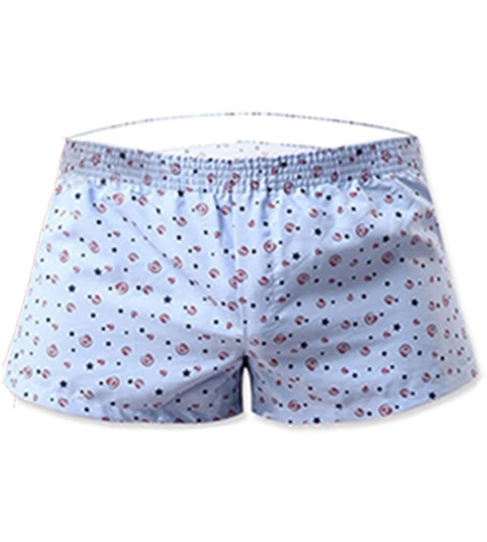 Boxer Briefs Men's Shorts Low Rise Causal Underwear Boxer Shorts - Blue-star - C918DRQ45RM $8.42