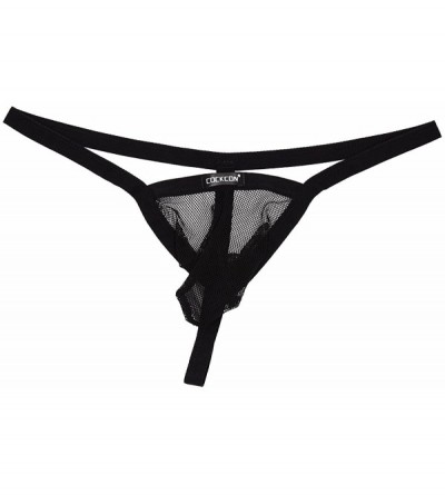 G-Strings & Thongs Men's Mesh See Through G String T-Back Thongs Bikini Lingerie Underwear - Black - CW184XQT5R5 $17.14