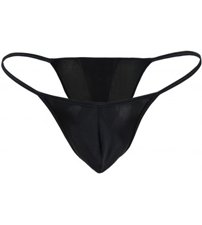 G-Strings & Thongs Men's Hipster Low Rise Stretch Bulge Pouch G-String Thong Bikini Briefs Underwear - Black - CY197W8S965 $2...