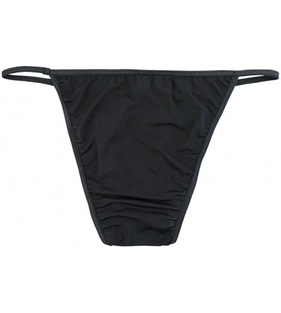 G-Strings & Thongs Men's Hipster Low Rise Stretch Bulge Pouch G-String Thong Bikini Briefs Underwear - Black - CY197W8S965 $1...