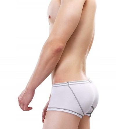Boxers Men Boxer Briefs Underwear Modal Breathable U Convex Pouch Underpants Male Panties - White - CG18KEO7ORN $13.59