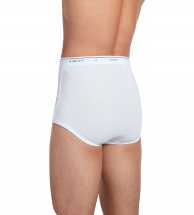 Boxer Briefs Men's Underwear Tall Man Classic Brief - 2 Pack - White - CL1108N0GGT $18.28