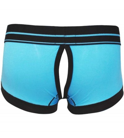 Boxer Briefs Mens Low Rise Bulge Pouch Boxer Briefs Underwear Jockstrap Shorts Underpants - Sky Blue - C8193XC9TWL $19.42