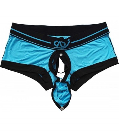 Boxer Briefs Mens Low Rise Bulge Pouch Boxer Briefs Underwear Jockstrap Shorts Underpants - Sky Blue - C8193XC9TWL $19.42
