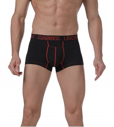 Boxer Briefs Men's Underwear Comfortable &Flexible Boxer Briefs Assorted Colors with Fly - Navy - C918ND448A8 $34.37