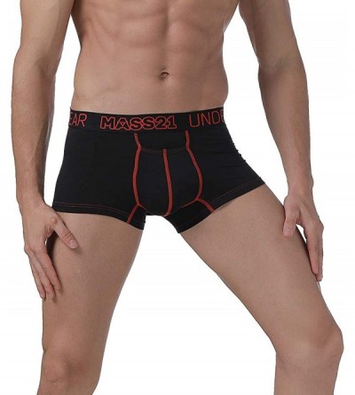 Boxer Briefs Men's Underwear Comfortable &Flexible Boxer Briefs Assorted Colors with Fly - Navy - C918ND448A8 $34.37