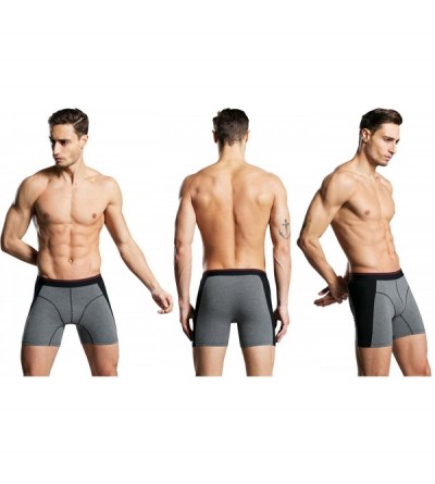Boxer Briefs Boxer Briefs Mens Underwear 4 Pack sport Soft Cotton Open Fly Underwear - Black-grey-blue-red - CH18LZ926IS $18.13