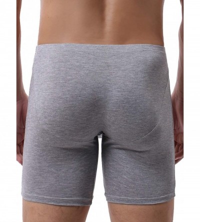 Boxer Briefs Men's Bulge Trunks Sexy Pouch Long Leg Boxer Underwear No Rise Mens Under Panties - 4 Pack - C519464ONAY $48.66