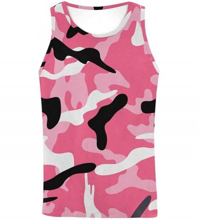 Undershirts Men's Muscle Gym Workout Training Sleeveless Tank Top Camouflage Millatry Print - Multi3 - C819D0R2WLS $27.92