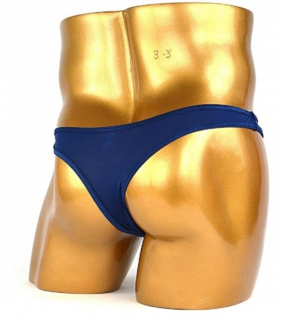 G-Strings & Thongs Men's Milk Silk G-String Thin Belt Thongs Underwear - Dark Blue - C112N3WS01U $12.80