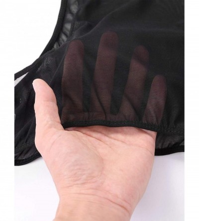 Bras Women's Mesh Gauze Sleeveless See Through Halter Bra Vest Tank Crop Tops - Mesh Black - CC1920MYOXM $35.79