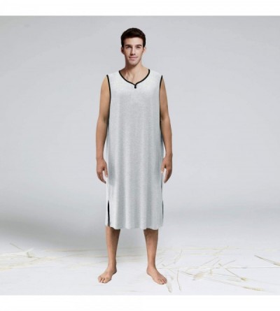 Sleep Tops Men's Nightshirt Nightwear Comfy Big & Tall Short Sleeve Henley Sleep Shirt Tops Nightgown - D-grey - C21900NE4OL ...