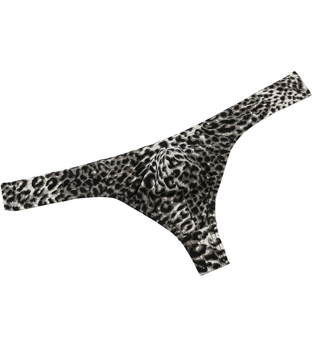 G-Strings & Thongs Hot Men's Leopard Print Thong G-String Underwear- Men's Leopard Print Thong Undie. - Grey - C618R8ZHTWH $1...