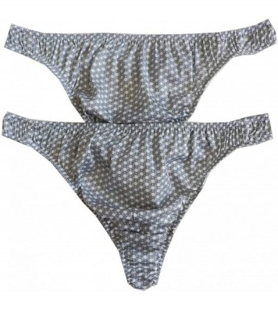 G-Strings & Thongs Soft Mens Silk Thong Panties 2 Pairs in One Economic Pack - Multicoloured - CQ197Y53NEI $23.29
