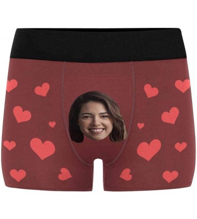 Boxer Briefs Personalized Face All-Over Printing Man Boxer Briefs with Wife's Face Hearts on White - Color5 - C1199CNHI0I $21.33