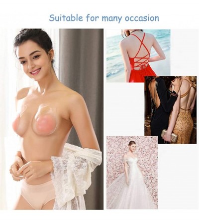 Accessories Womens Silicone Breast Lift Pasties - Adhesive Bra Reusable Invisible Nipple Cover Accessories - Pink-d - CE18RUK...