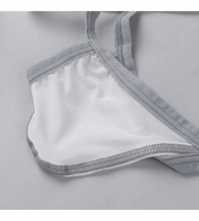 G-Strings & Thongs Men's Sexy Cut Out Mini Bikini Thongs Jockstrap Pouch G-String Underwear - White - C618KMMI69E $13.77