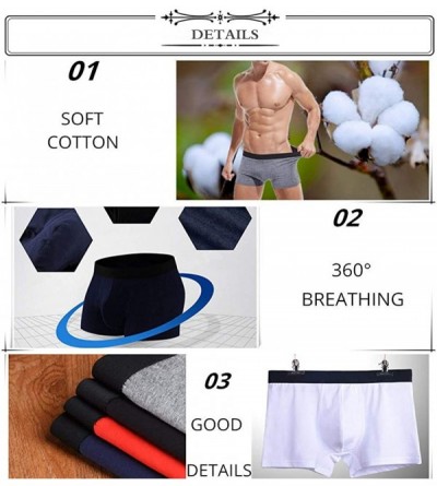 Boxer Briefs 4PCS Men's Soft Stretch-Knit Boxer Breathable Underwear Soft Quick-Dry Boxer Shorts Bikinis Briefs Trunks - A-bl...