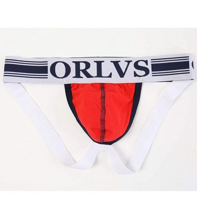 Briefs Underwear for Men- Mens Sports Jockstrap Low Rise Pouch Bikini Briefs Underwear - Red - CM195E9TL49 $12.60