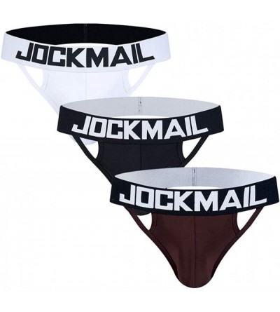 G-Strings & Thongs Mens Underwear 3 Pack Jockstrap Thong Underwear Athletic Sexy Mesh Low Rise Breathable Jock Strap Briefs P...