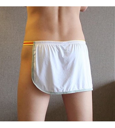 G-Strings & Thongs Mens Sexy One Piece Lingerie Breathable Apron G-String Thongs - White - CD185GIHGWY $9.00