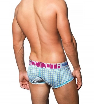 Boxer Briefs Mens Underwear- Low-Rise Boxer Brief- Satin Accented Waistband - Ap01 - Sky Blue - CZ11W4QR8NH $21.60