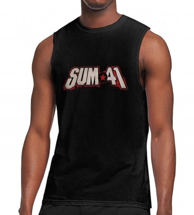 Undershirts Men's Gray Summer Round Neck Sleeveless T-Shirt-Sum 41 Gym Shirt for Relaxing - Sum 41 8 - CQ19C6ZHDTS $46.73