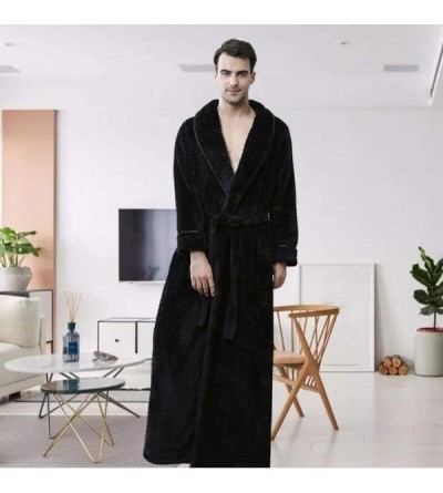 Robes Mens Men Home Robe Unisex Plush Bathrobe Fleece Long Spa Robe Shawl Thicken Velvet Sleepwear Pajamas Coat With Pocket -...