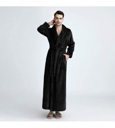 Robes Mens Men Home Robe Unisex Plush Bathrobe Fleece Long Spa Robe Shawl Thicken Velvet Sleepwear Pajamas Coat With Pocket -...