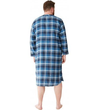 Sleep Sets Men's Big & Tall Plaid Flannel Nightshirt Pajamas - Twilight Plaid (5490) - CH12M12SX5Z $31.38