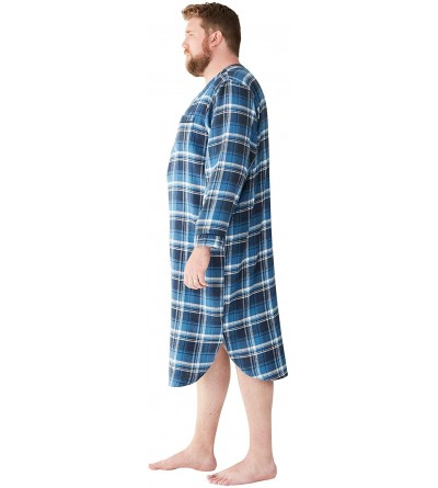 Sleep Sets Men's Big & Tall Plaid Flannel Nightshirt Pajamas - Twilight Plaid (5490) - CH12M12SX5Z $31.38