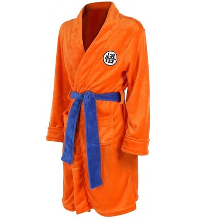 Robes Dragon Ball Z Goku Bath Robe Warm Sleepwear Unisex Cosplay Bathrobe Nightwear Orange - C0199NE4KNS $83.94