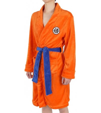 Robes Dragon Ball Z Goku Bath Robe Warm Sleepwear Unisex Cosplay Bathrobe Nightwear Orange - C0199NE4KNS $28.62
