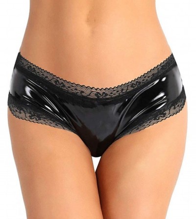 Accessories Lingerie Plus Size Lingerie Sexy for Women Leather Panties Lace Hollow Out Briefs Underwear Black S-XXXXL - Black...