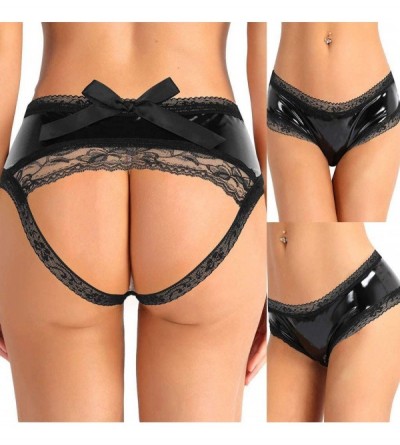 Accessories Lingerie Plus Size Lingerie Sexy for Women Leather Panties Lace Hollow Out Briefs Underwear Black S-XXXXL - Black...