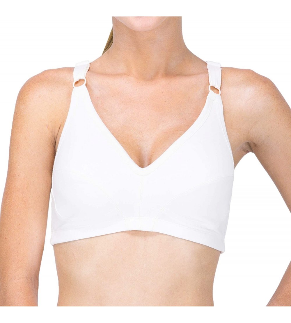 Bras Women's Hypoallergenic Slimfit Pullover Bra Made from 100% Organic Cotton - Natural - CE11JXN1NKN $25.54