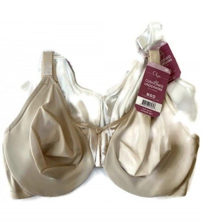 Bras Women's Support Satin Bra Two Pack - Butterscotch and White - C219CIYR737 $30.22
