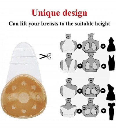 Bras Women Breast Petals Lift Nipplecovers Push Up Self Adhesive Strapless Backless Invisible Bra Reusable Sticky Bras - Beig...