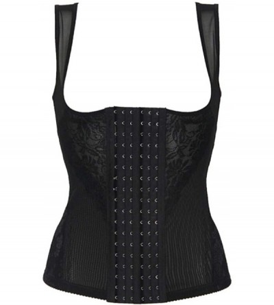 Bustiers & Corsets Women Bodysuits LargeSize Plastic Top Underbust Girdle Waist Corsets Bandage Body Shapewear - Black - CE18...