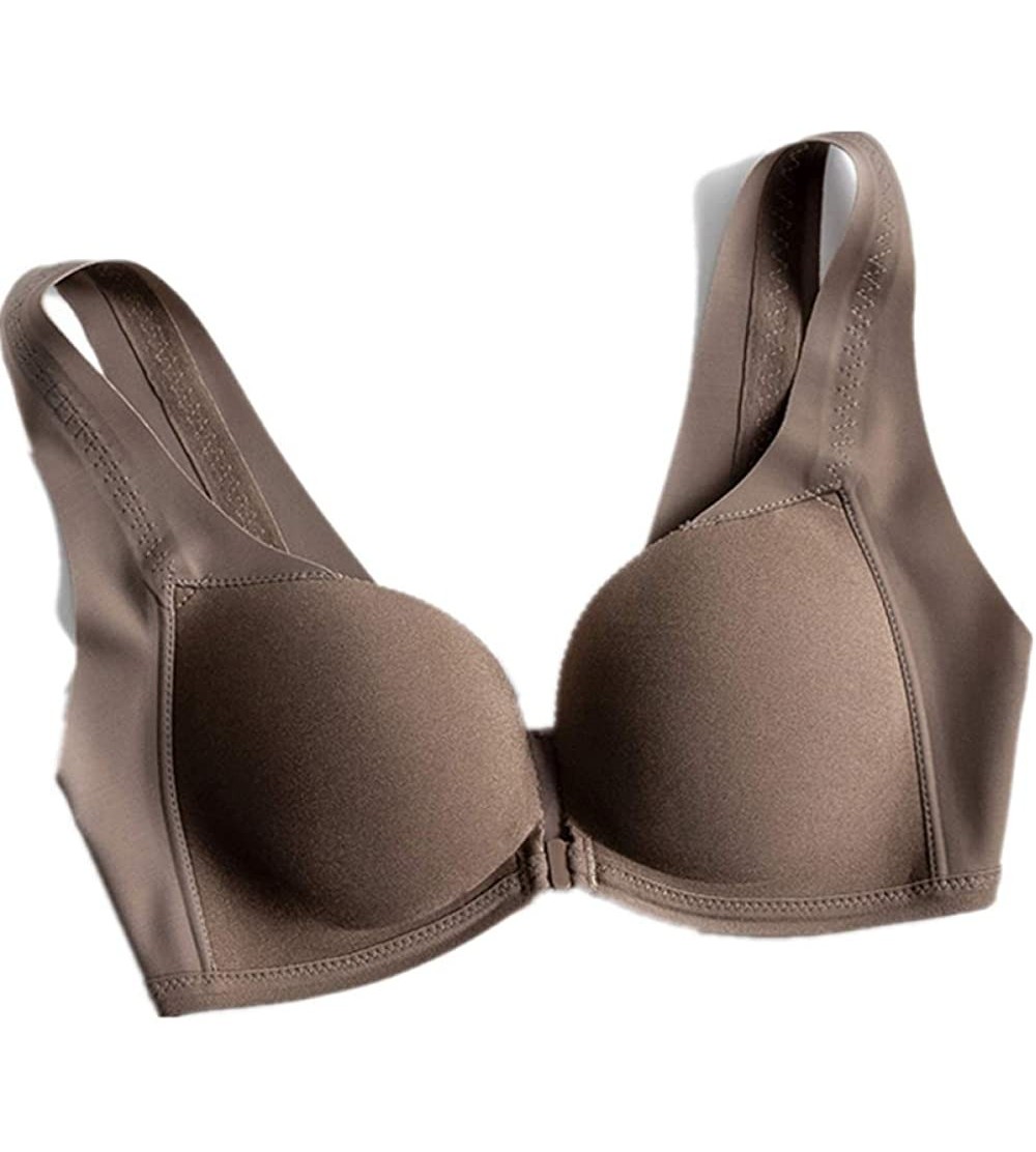 Bras Women's Smooth 3/4 Cup Coverage Underwire Seamless Minimizer Bra Plus Size - Coffee - CH192SYGX66 $19.22