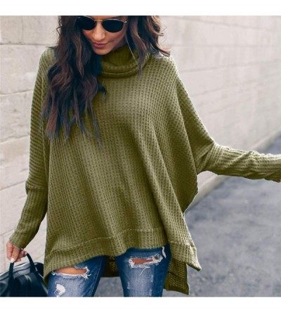 Bustiers & Corsets Women's Sweater Long Sleeve Crew Neck Striped Color Block Casual Loose Knitted Pullover Tops - Green - C31...