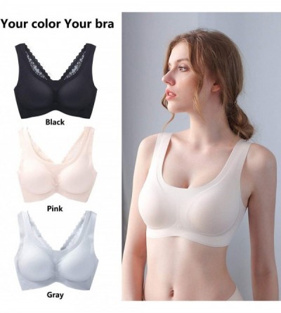 Bras Women's Sleep Bras Wireless Stretchy Comfort Seamless with Removable Pads 32-40 - Bare 3 - CR19726224I $22.14