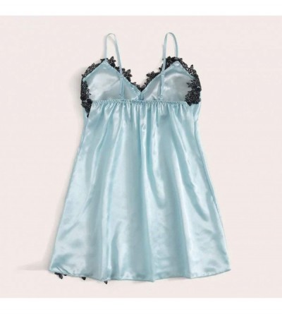 Baby Dolls & Chemises Sexy Lace Nightgown Pajamas Nightdress Silk Underwear Women Lingerie Sleepwear - Green - C2195AR4GXR $1...