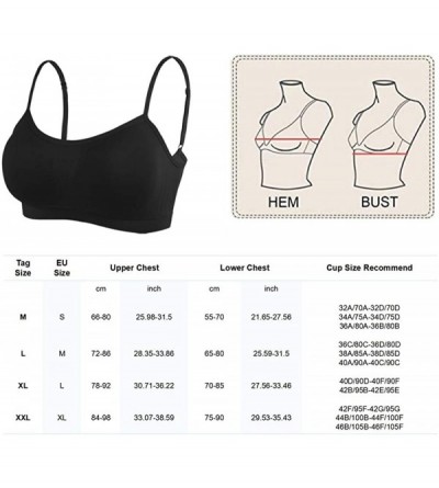 Bras Women's Sport Bra Spaghetti Strap Yoga Camisole Crop Top Comfort Bralette - White 1- Black 1 - CI18SCWYQ33 $16.16