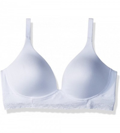 Bras Women's Plus-Size Simply Perfect Supersoft Lace Wirefree Bra - White - C2180EILOAI $20.57
