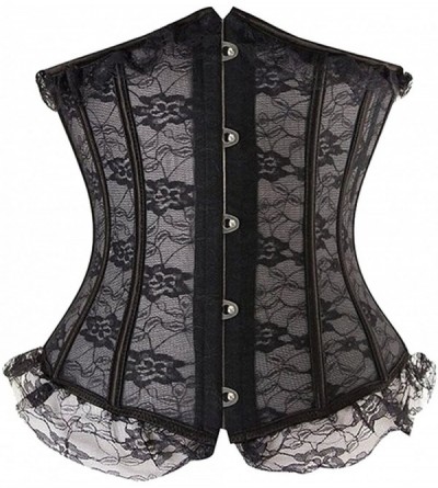 Bustiers & Corsets Women's Fashion Sexy Vintage Underbust Corset Bustier Waist Cincher with G-String S-6XL - Black 4 - CW182T...